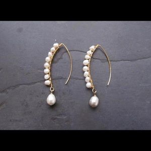 Pearl/Gold Bridal Earrings